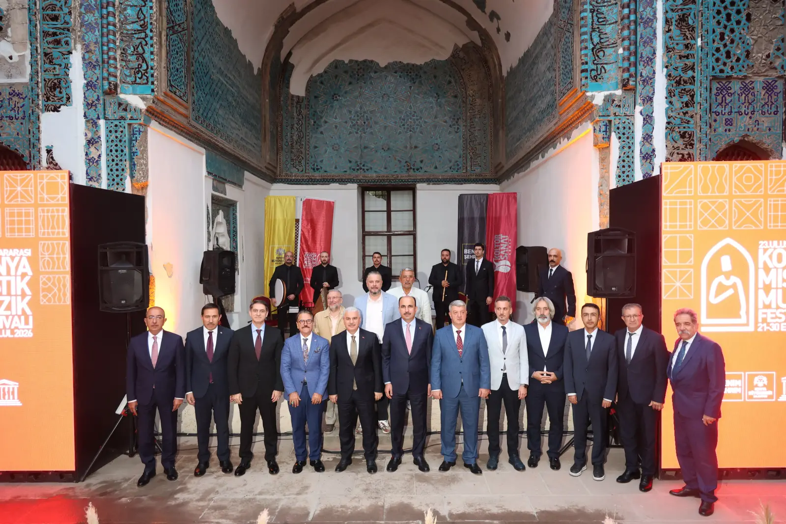 23. Uluslararası Konya Mistik Müzik Festivali’nin Sırçalı Medrese’de gerçekleştirilen tanıtım programından görüntü.