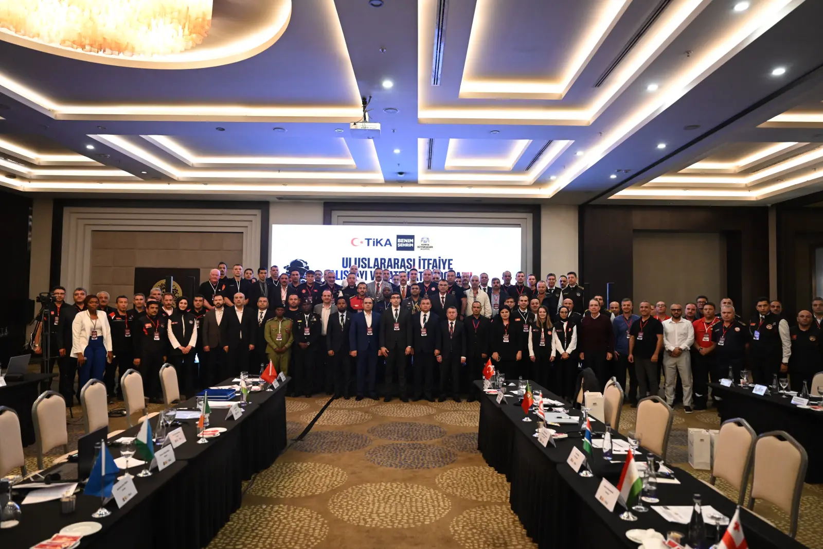 Konya Büyükşehir Belediyesi TİKA Uluslararası İtfaiye Çalıştayı ve Tatbikat Programı toplantı salonu