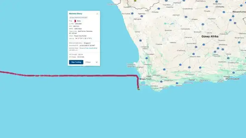 Atlas Okyanusu'nda yaralanan Türk denizci helikopterle hastaneye sevk edildi