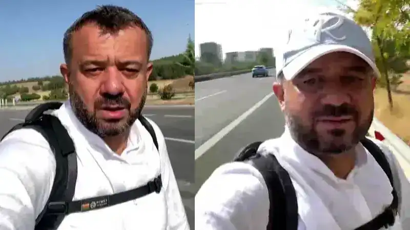 Yürüyerek ve otostop çekerek umreye gidiyor