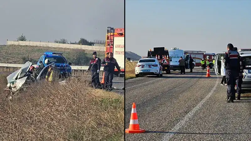 Ankara'da iki otomobil çarpıştı: 3 ölü, 4 yaralı