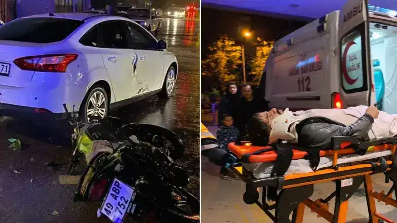 Bursa'da otomobille motosiklet çarpıştı: 2 yaralı