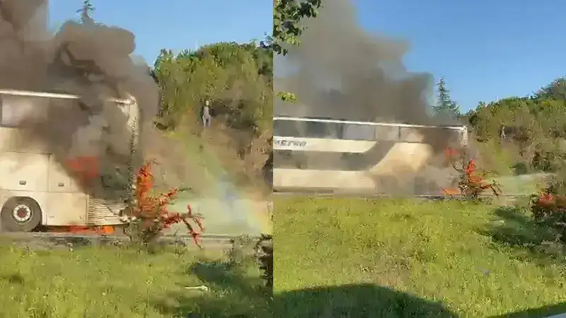 Bayrampaşa'da otobüste yangın