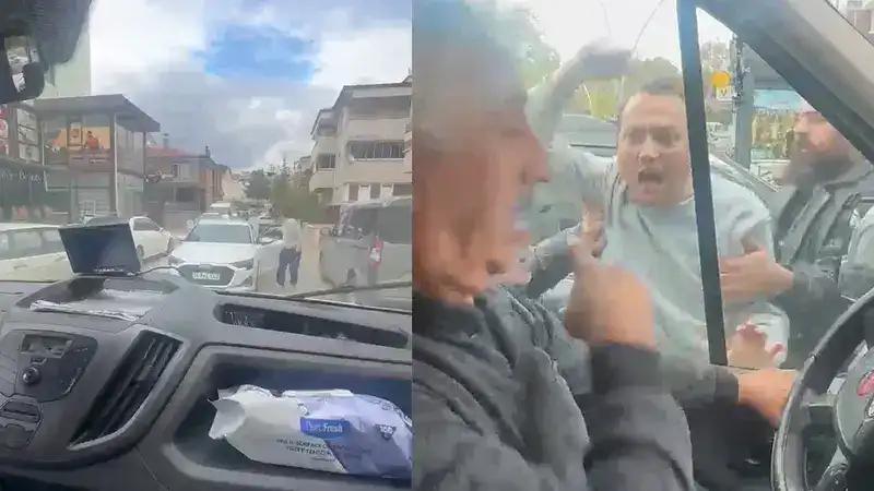 Yol tartışmasında öğrenci servisine saldırdı