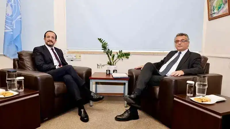 KKTC Cumhurbaşkanı Erhürman ile GKRY lideri Hristodulidis bir araya geldi