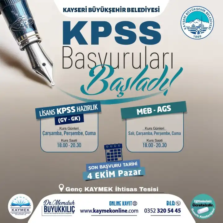 Kaymek’ten KPSS ve MEB - AGS hazırlık kursları