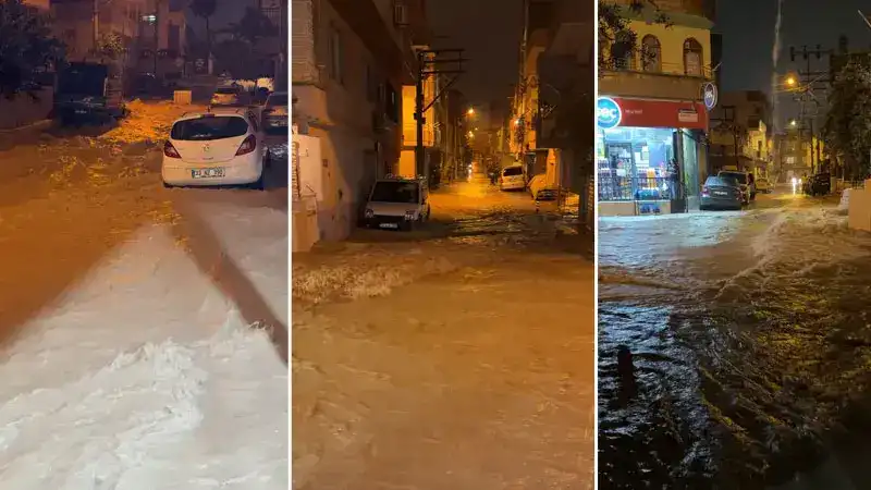 Mersin'de sağanak su baskınlarına neden oldu