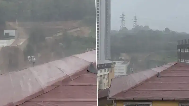 Sarıyer'de evin çatısını basan selin gelişi kamerada