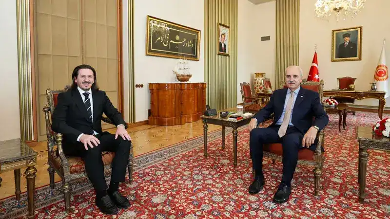 TBMM Başkanı Kurtulmuş, Kuzey Makedonya Kültür ve Turizm Bakanı Süleymani'yi kabul etti